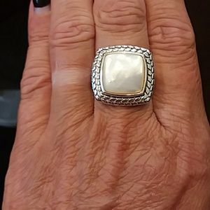 Mother of pearl silver ring
